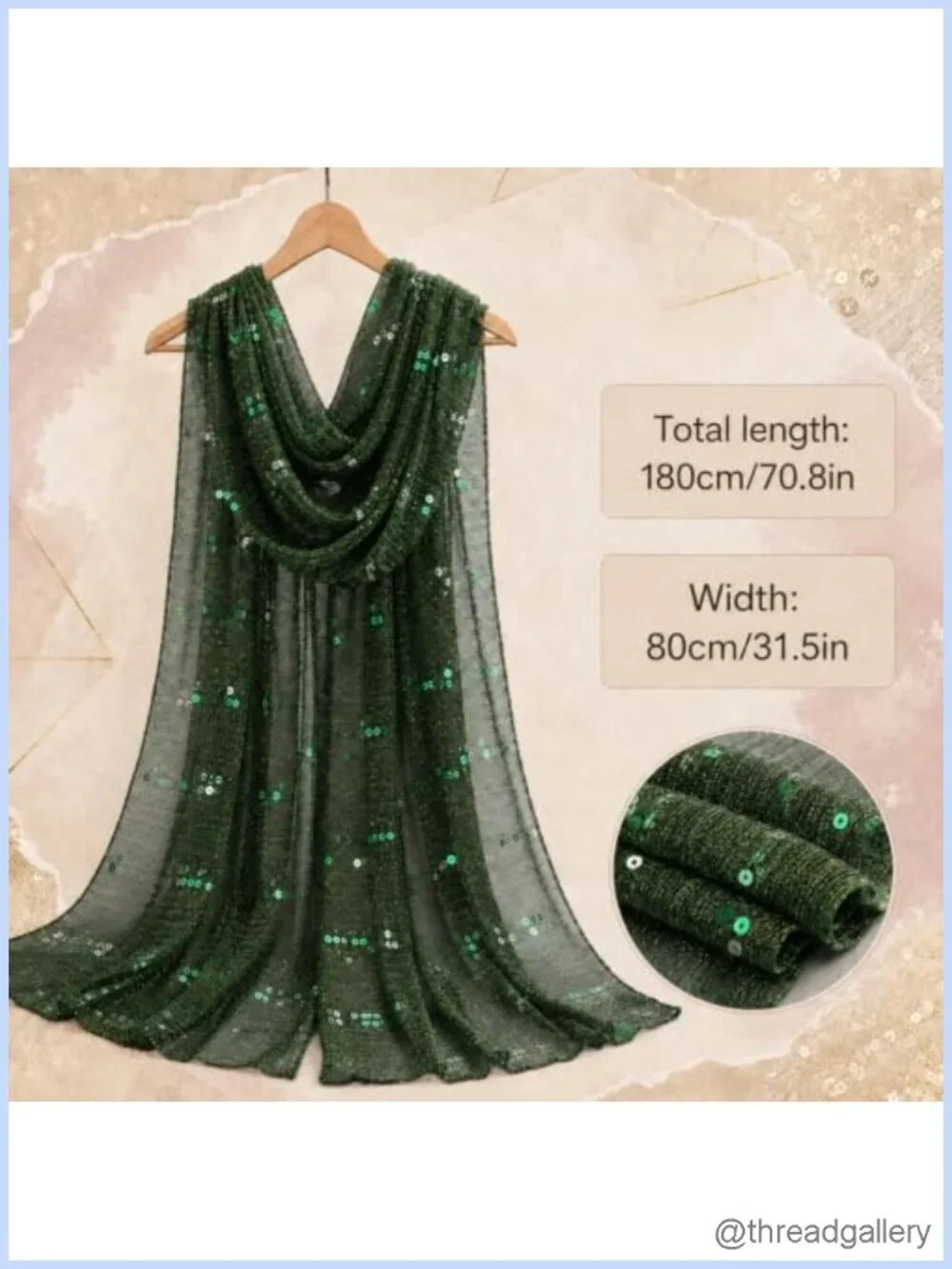 Sequin Neck Scarf for Women Lightweight Sheer Shawl Wrap Party Accessory